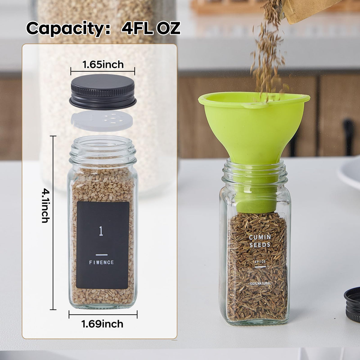 Fiwence 576 labels for easy ingredient identification and consistent labeling.