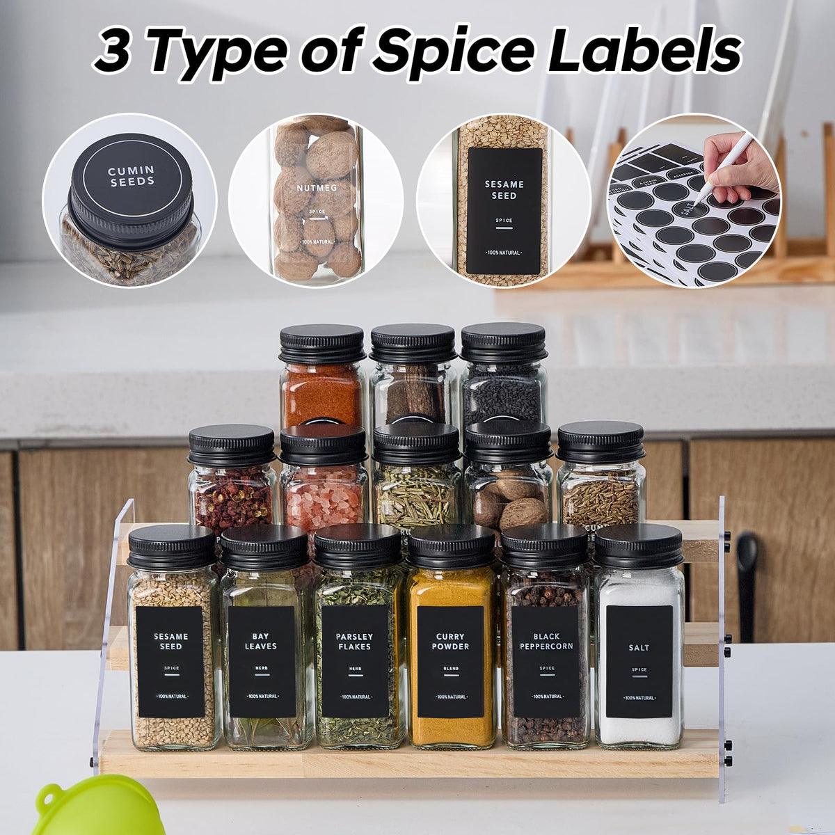 Fiwence shaker lids with two designs for powders and grains.