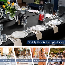 Fixwal 10-pack 8ft tablecloth set for multi-event use