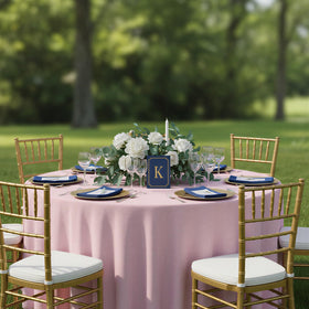 Fixwal six-pack round tablecloths arranged for a multi-event party setup