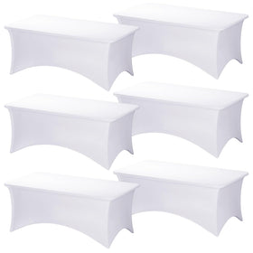 Fixwal 6-pack white fitted table cover on a 6ft table for a clean, tailored look