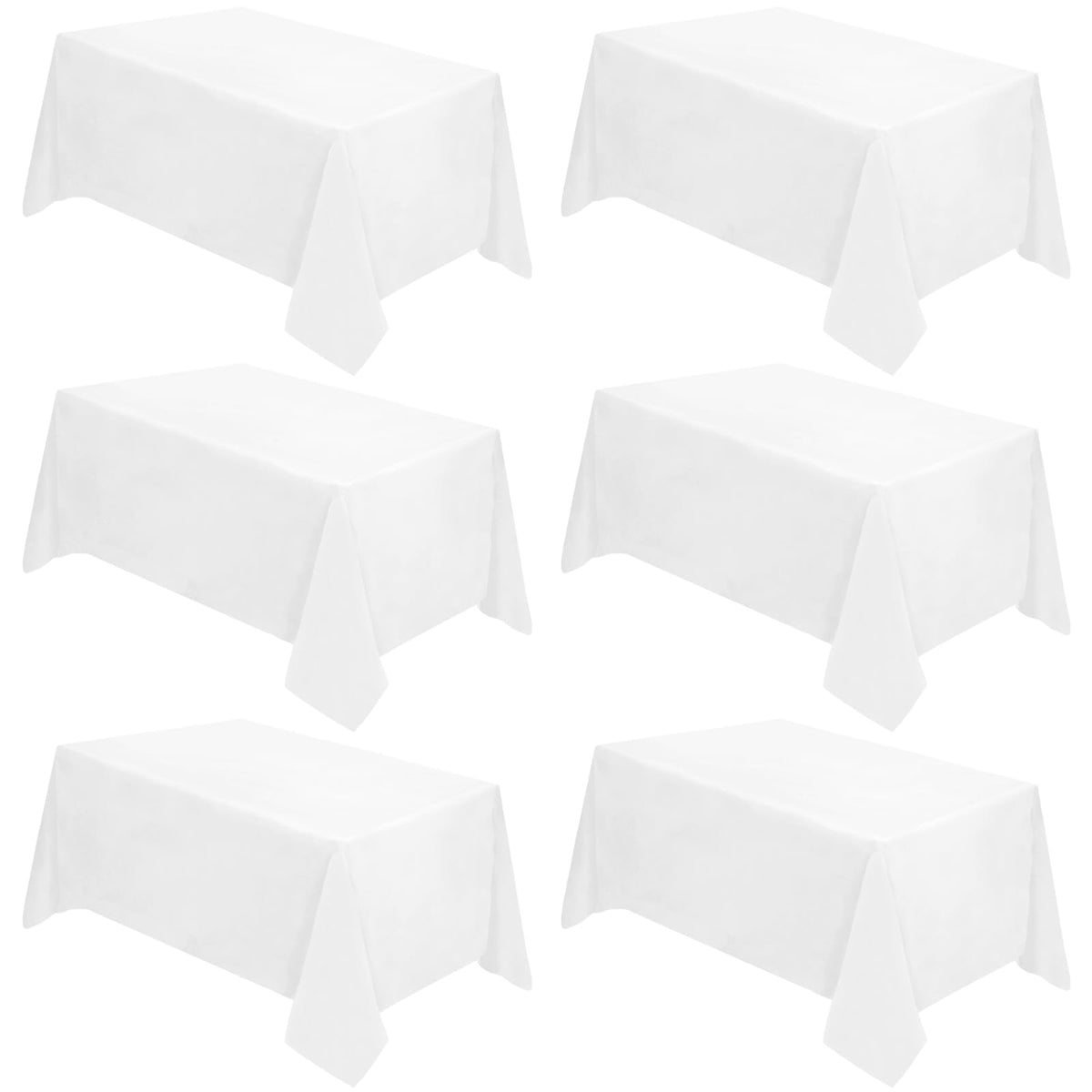 Fixwal 90x156 white tablecloth close up showing durable stitching for elegant tables