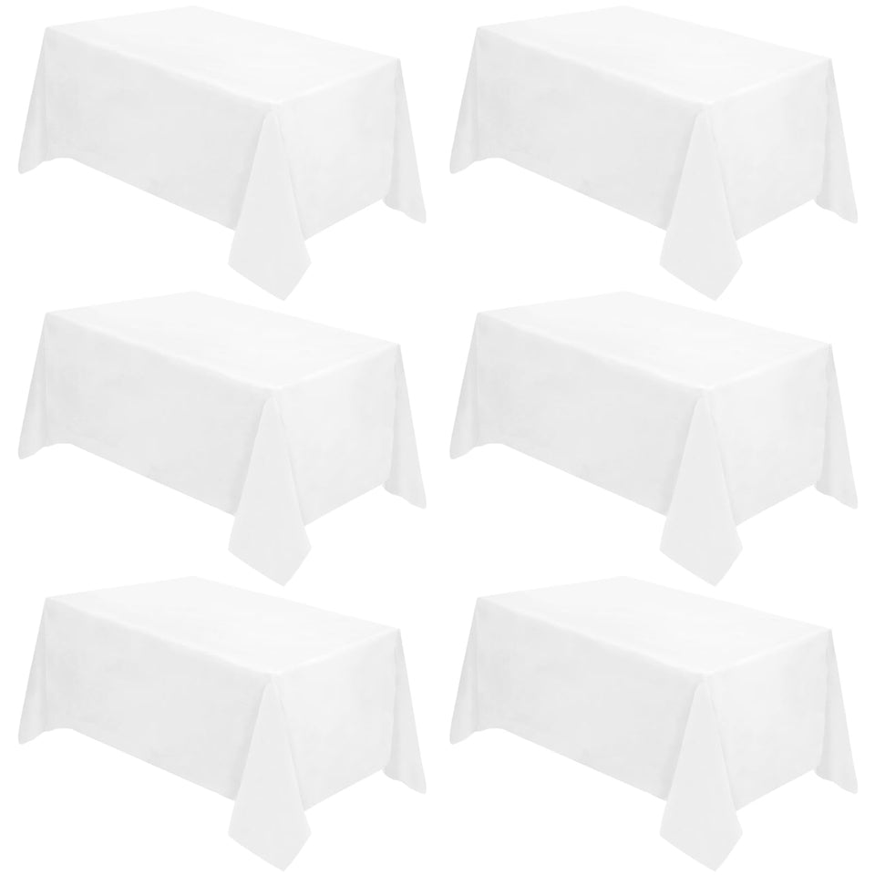 Fixwal 90x156 white tablecloth close up showing durable stitching for elegant tables