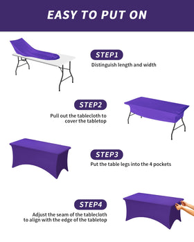 Fixwal purple tablecover used at a trade show or banquet display.