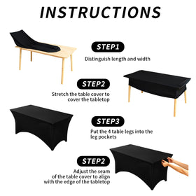 Fixwal black tablecloth for events offering a ready-to-use presentation