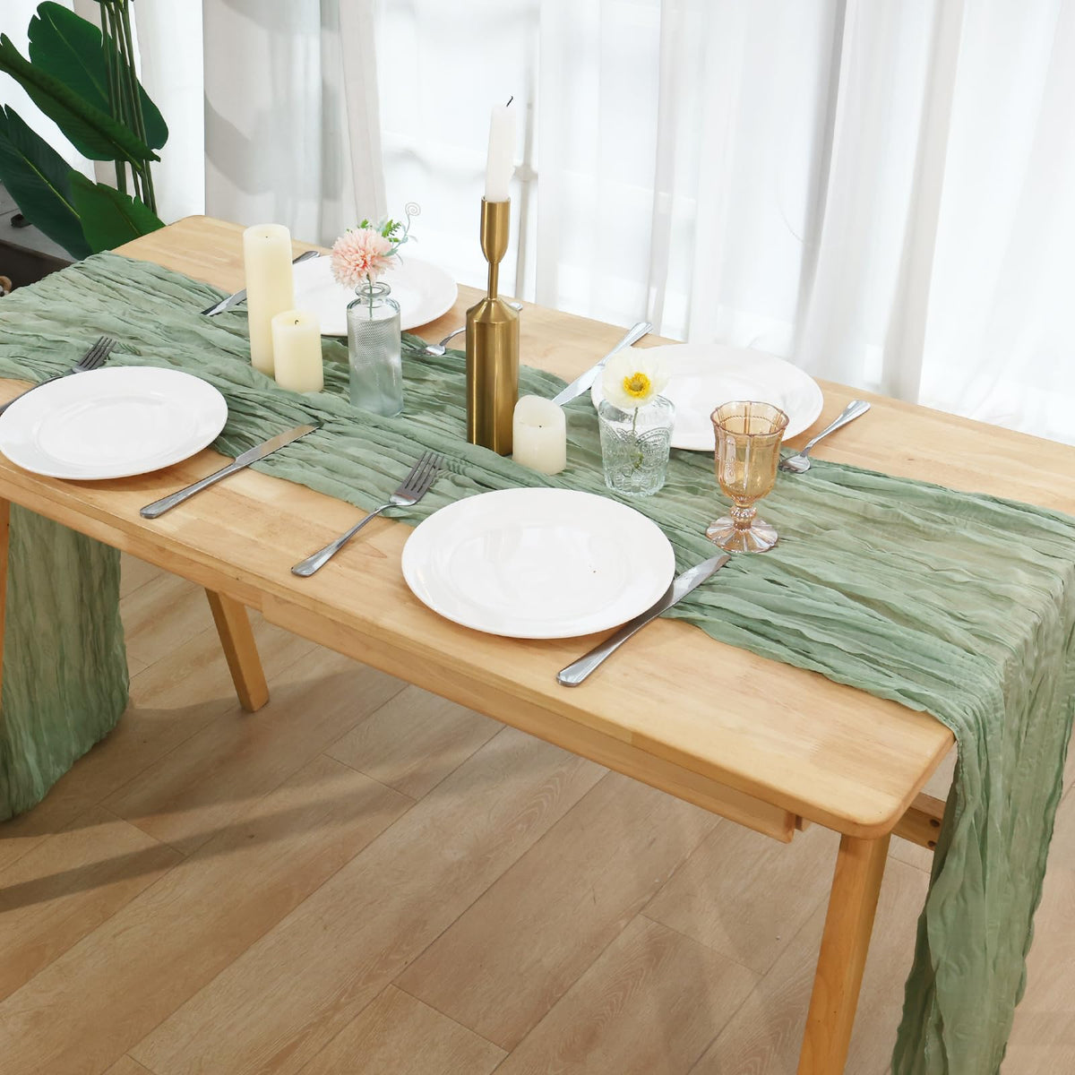 Fixwal gauze runner complements rustic, boho, and modern decor styles