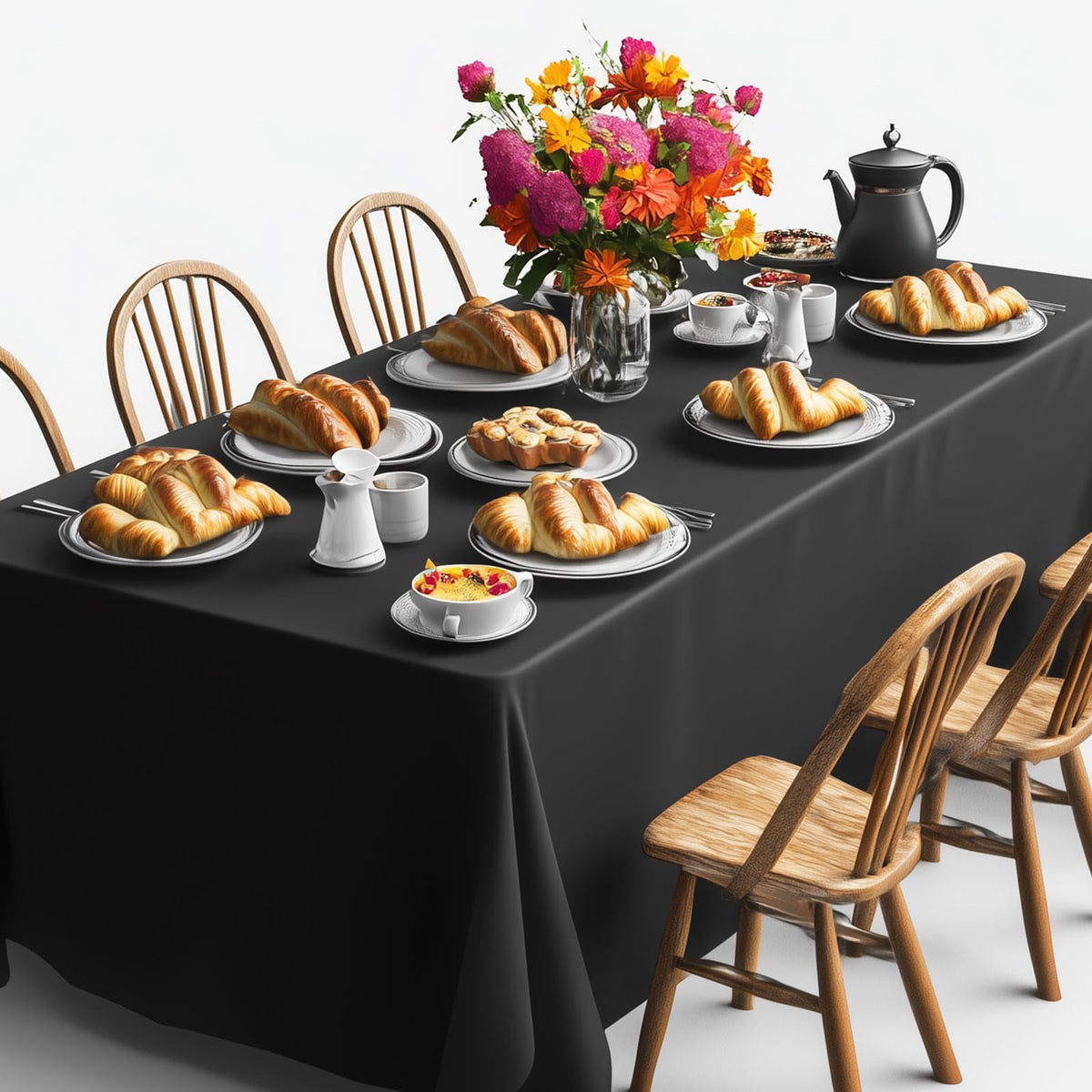 Fixwal buffet table cover black for elegant catering