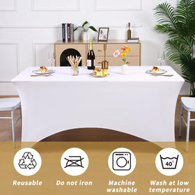 Fixwal dessert buffet white table cover 6ft for clean dessert display