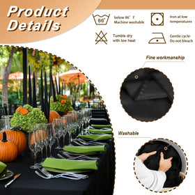 Fixwal table setup with black cloth enhances dining ambiance for formal events.