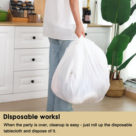Fixwal disposable cleanup roll image demonstrating quick after-party disposal.