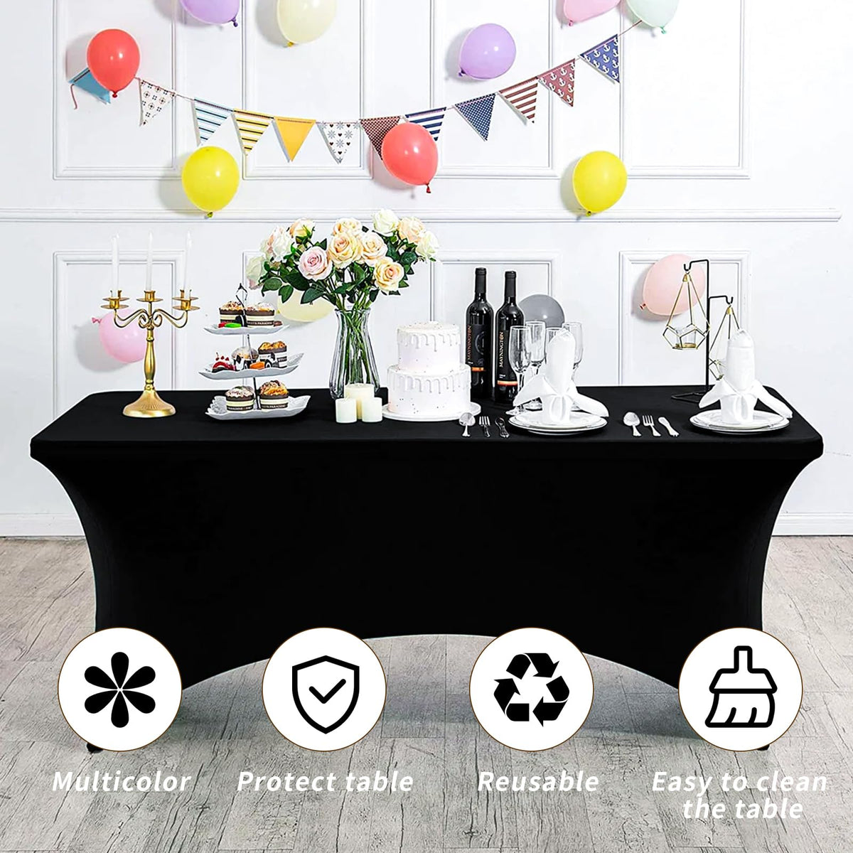 Fixwal easy-care tablecloth shown being washed in cold water