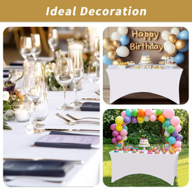 Fixwal easy-care white table cover 6ft machine washable for quick event prep