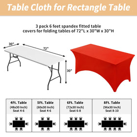 Fixwal fitted tablecloth on a 72L x 30W x 30H table.