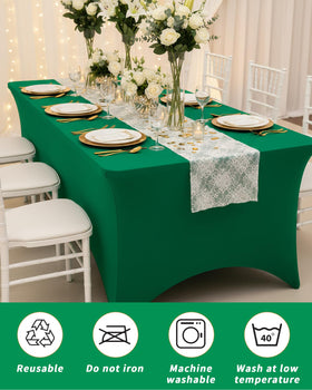 Fixwal 6ft table cover is ideal for trade shows, weddings, and buffets.