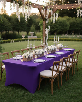 Fixwal leg-pocket design tablecloth highlights reinforced pockets around table legs.