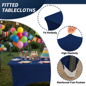 Fixwal navy blue tablecloth at a wedding decor setup