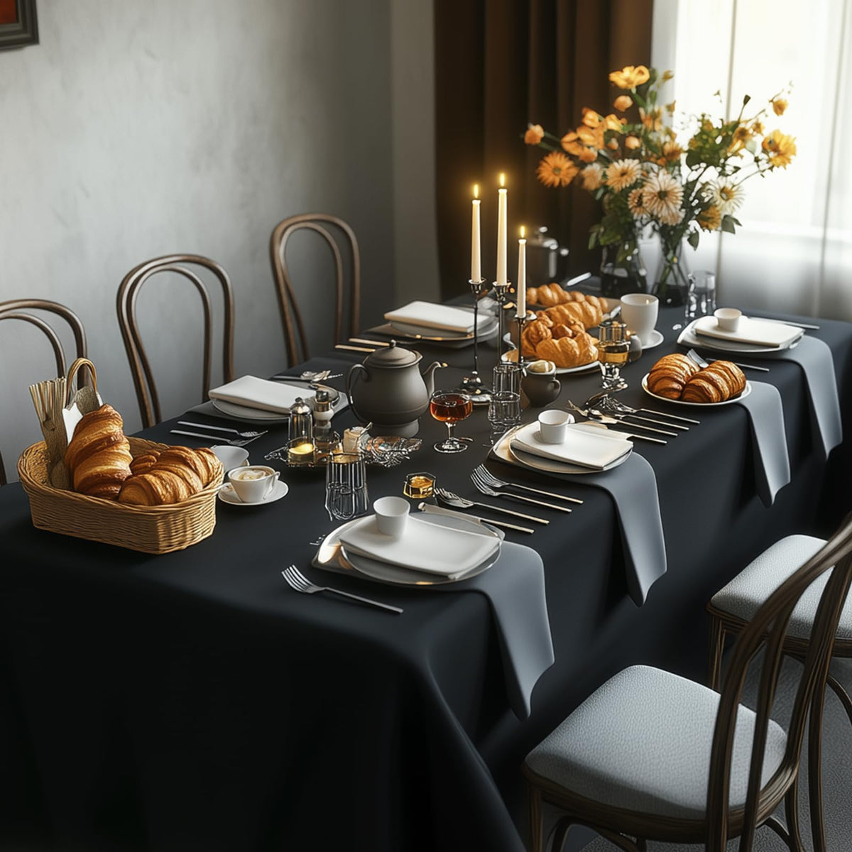 Fixwal dining table cover—machine washable for easy reuse.