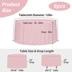 Close-up of durable stitching on Fixwal pink round tablecloth