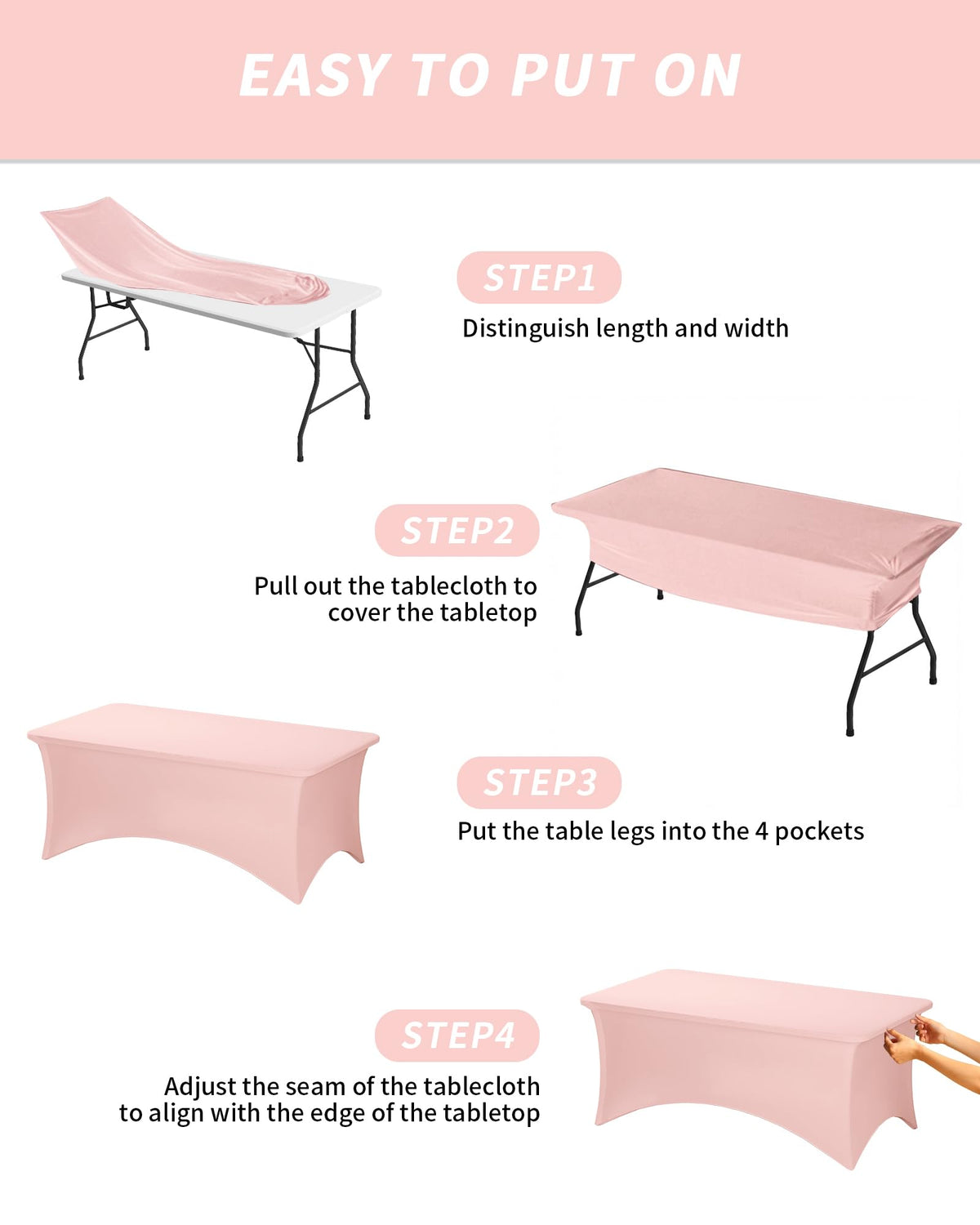 Wedding buffet scene featuring Fixwal pink tablecloth accents.