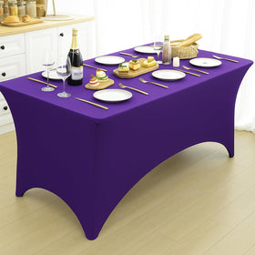 Fixwal purple tablecloth care-ready fabric—wash cold and lay flat to dry