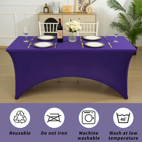 Fixwal purple tablecloth at a trade show booth boosts brand appearance