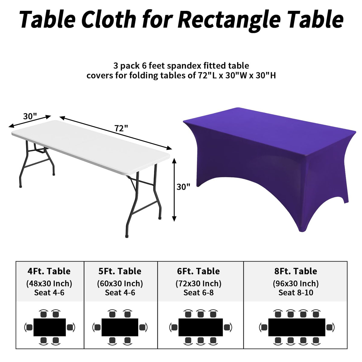 Fixwal purple tablecloth laid flat for wrinkle-free, polished presentation