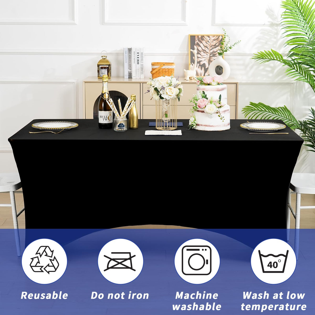 Fixwal reusable tablecloth with oxford pocket design.