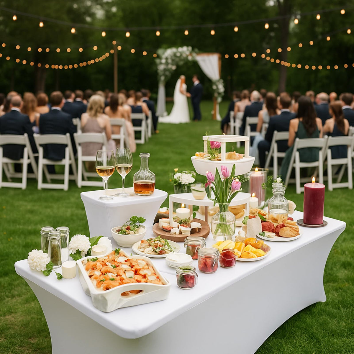 Fixwal slip-resistant tablecloth stays in place on standard 6ft tables.