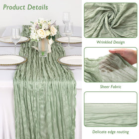 Soft translucent drape from Fixwal gauze runner enhances candlelit dining