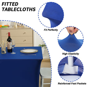 Fixwal fitted tablecloth with four leg pockets keeping the table neat.
