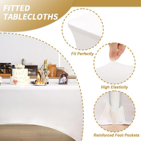Fixwal stretch spandex tablecover provides quick setup and a wrinkle-free surface.