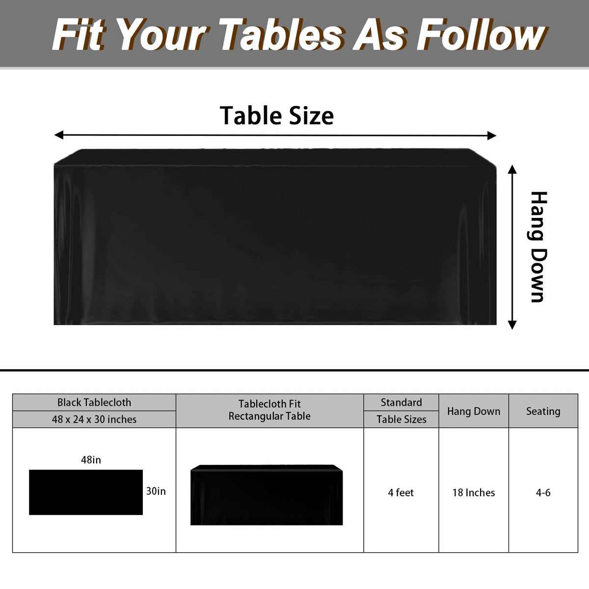 Fixwal tablecloth conceals legs and cables for a clean venue appearance.