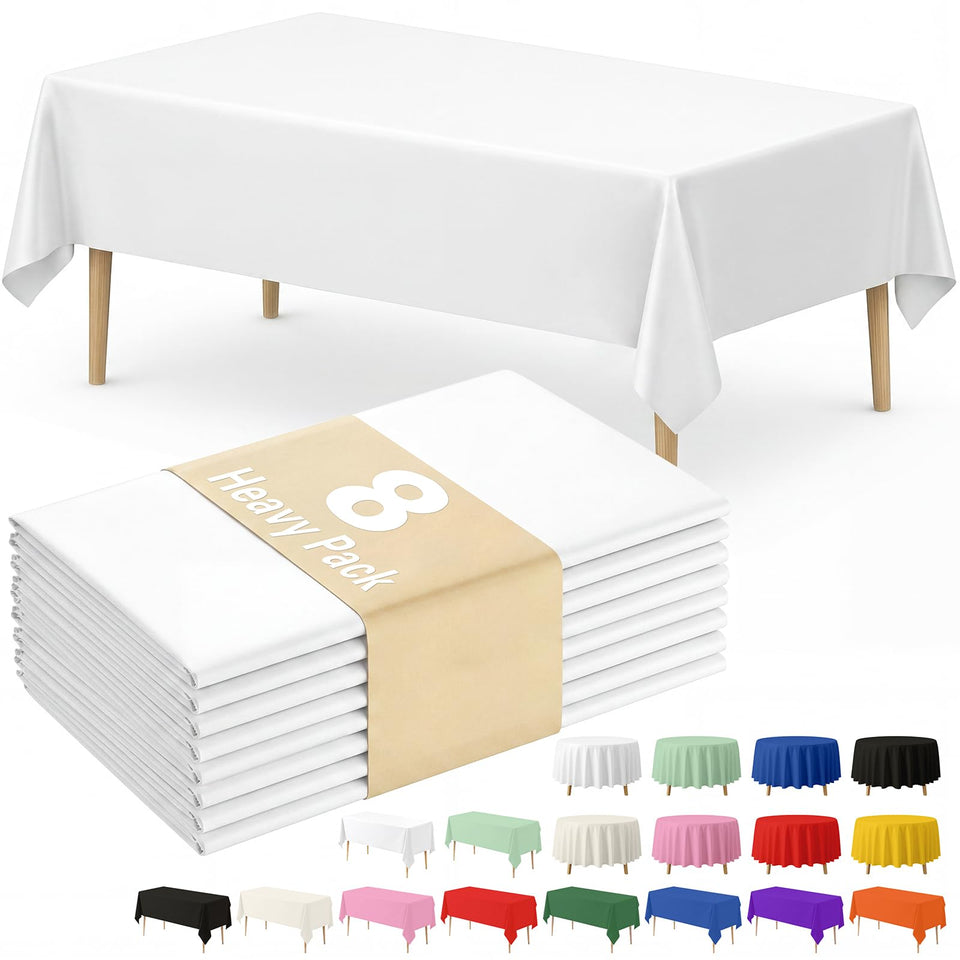 Fixwal white tablecloth 70x120 covering a table for gatherings with easy cleanup.