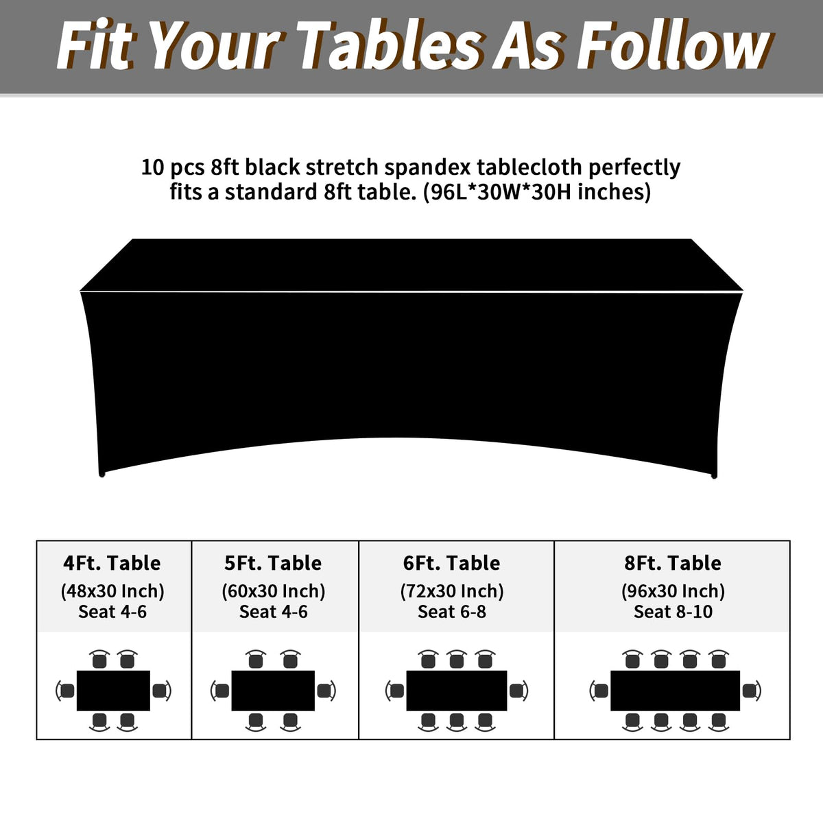 Fixwal wrinkle-free tablecloth draped for a clean, professional look