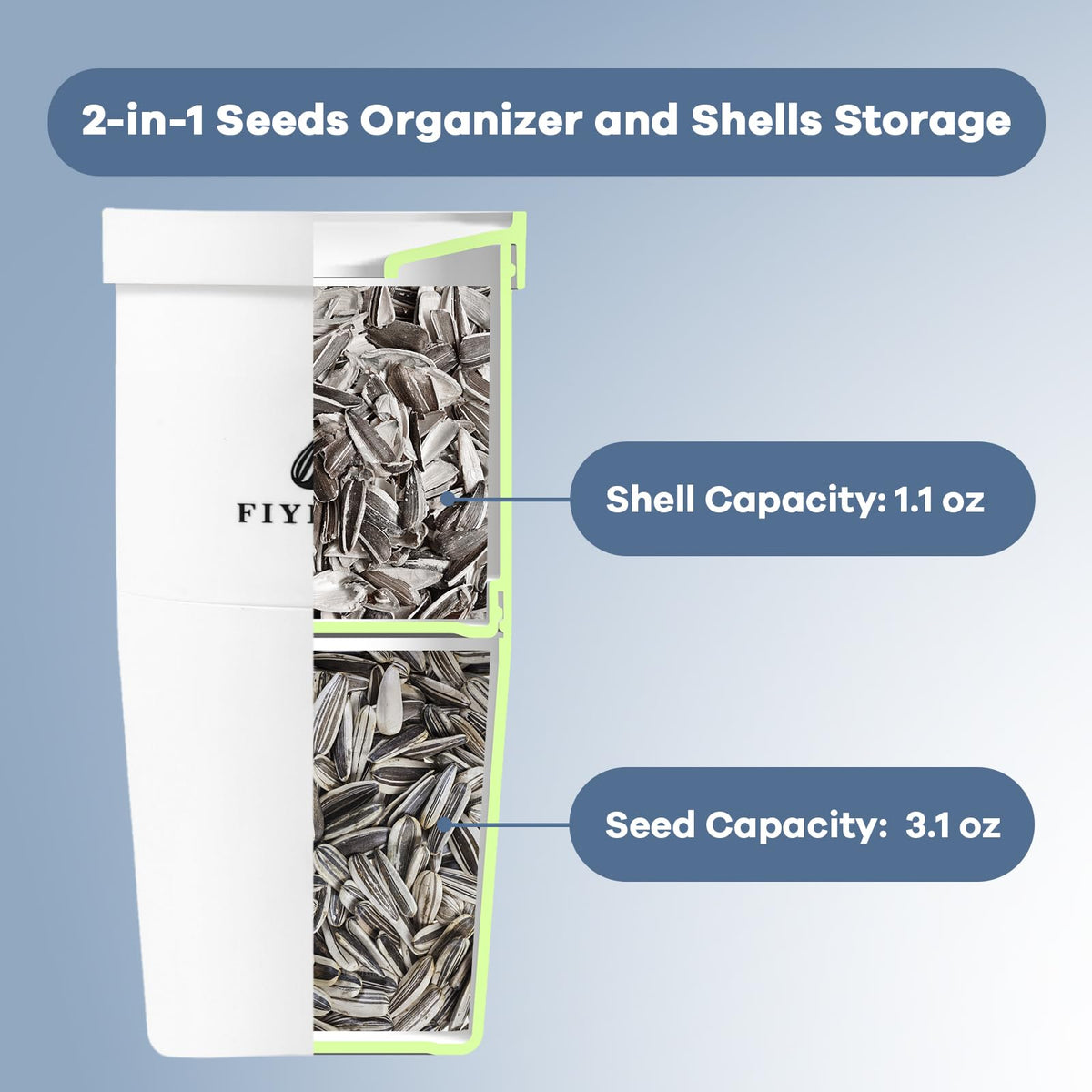 FIYEMNI seed cup bottom organizer mantiene semillas ordenadas durante el viaje