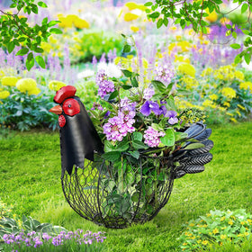 FJAXLJGYP rustic black chicken basket enhances kitchen decor.