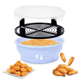 FJNATINH collapsible batter bowl with lid enables mess-free batter prep.