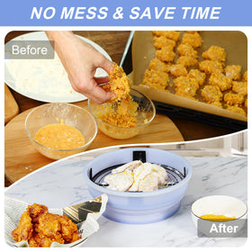 FJNATINH food-grade silicone breader bowl is easy to clean after use.