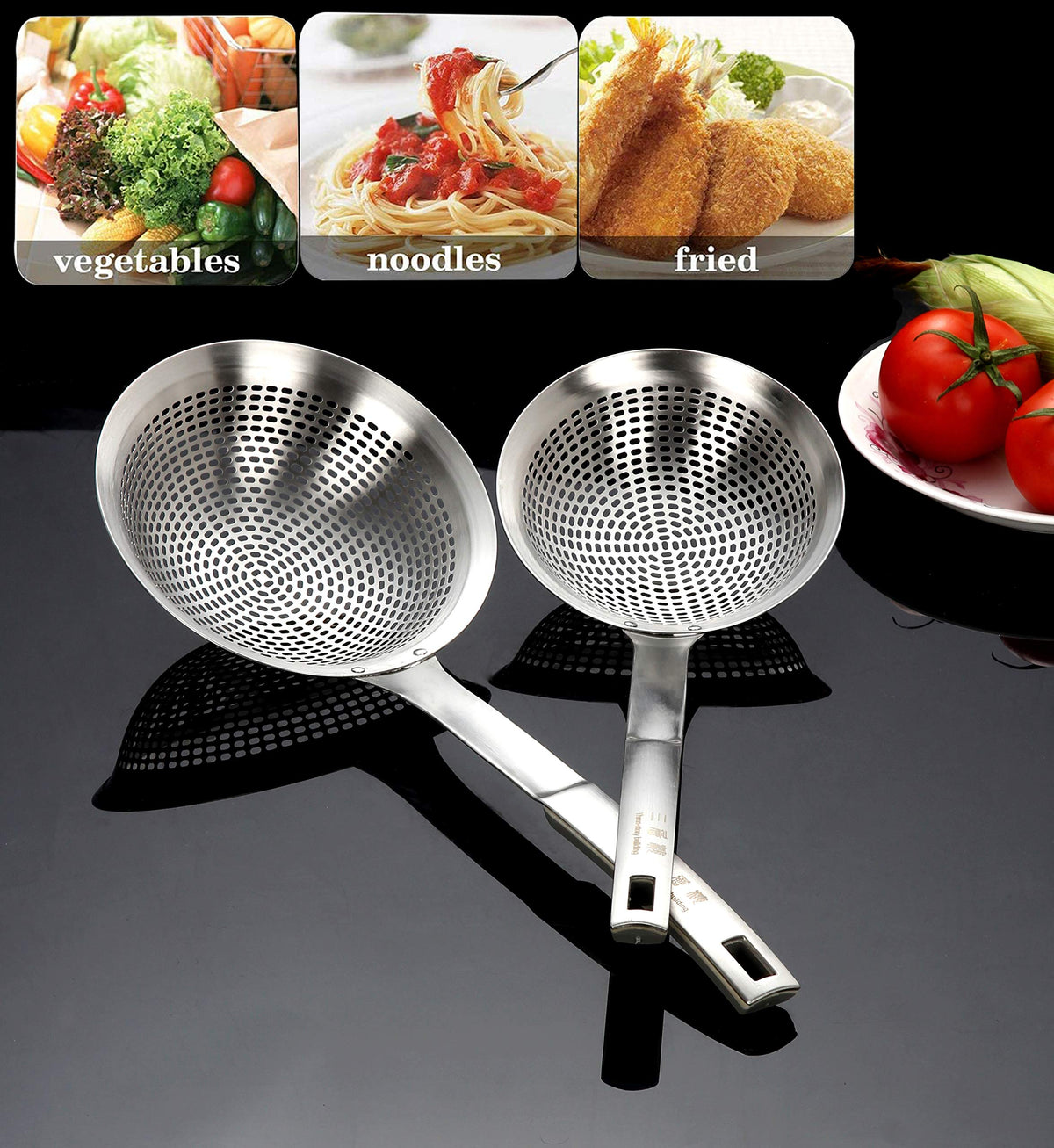 FJNATINH Skimmer Ladle helps filter chicken stock efficiently.