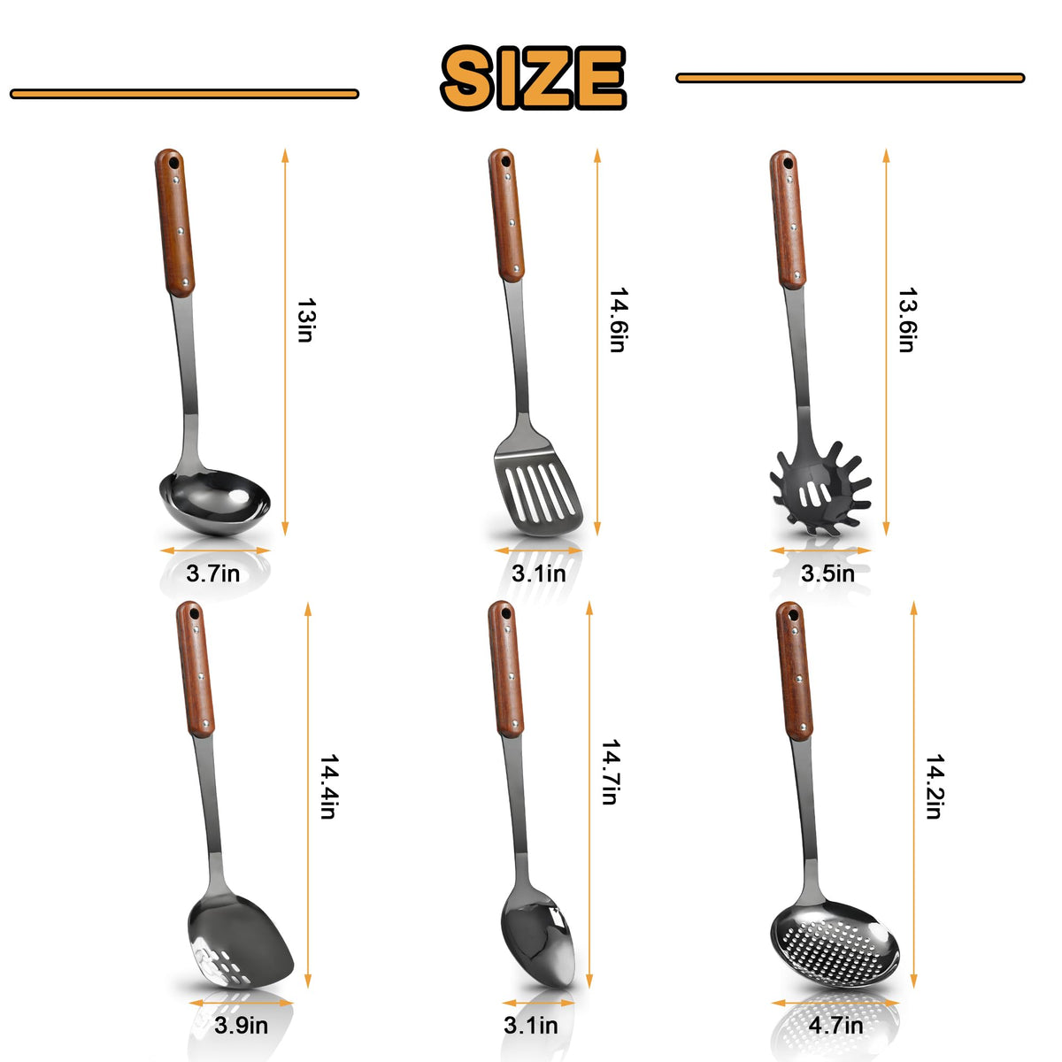 FJNATINH spatula with wooden handle for precise flipping and stirring