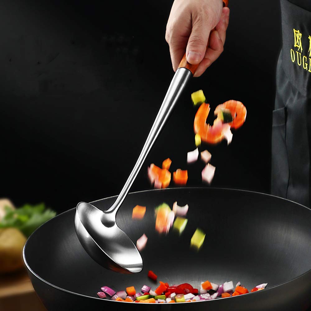 FJNATINH wok utensil set supports turning and skimming efficiently.