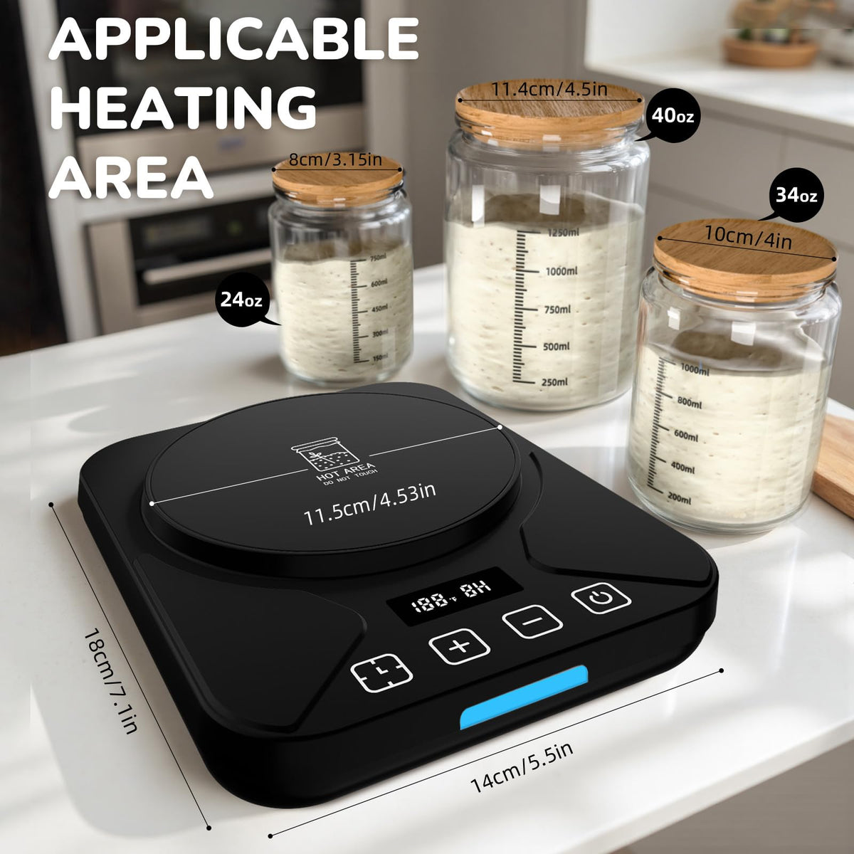 FJR Warmer mat compact design fits countertops for space-saving use