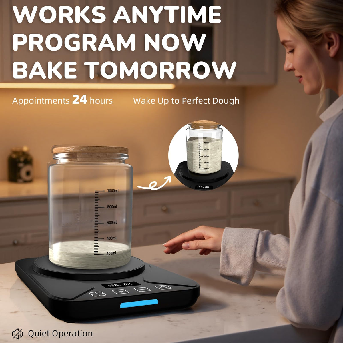FJR Sourdough Warmer Mat jar-fit 40oz compatibility supports home bakers