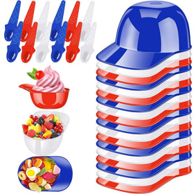 FJZZ baseball helmet bowls in red, white, blue for party desserts