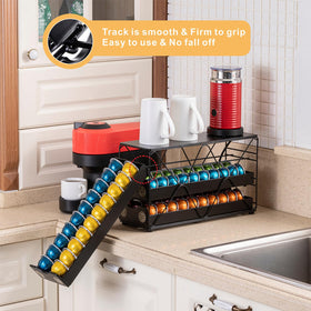 FlagShip compact coffee storage footprint 5.4x15.6x9.1 inches for easy counter fit.