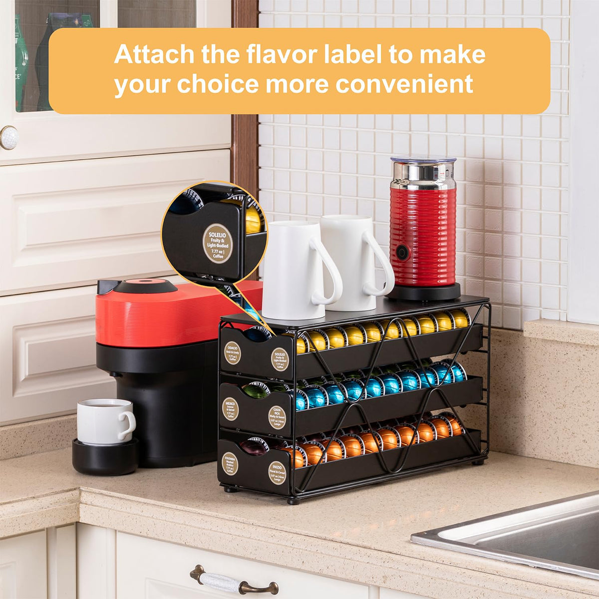 FlagShip drawer easy pull-out system for quick access and neat pods.