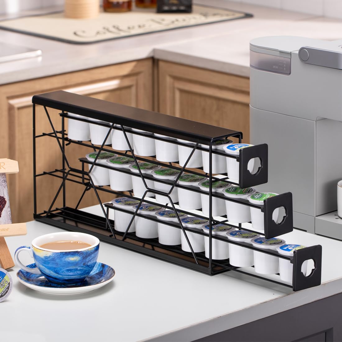 FlagShip K Cup Drawer compact footprint fits tight kitchen corners