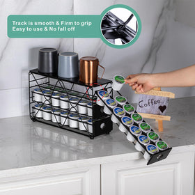 FlagShip K Cup Holder pods stacked neatly in a 3-tier rack.
