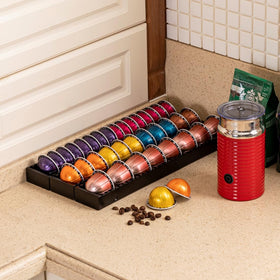 FlagShip Vertuo Pod Drawer compact height design fits shallow counters.