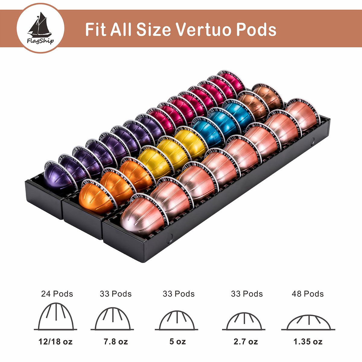 FlagShip Vertuo Pod Drawer metal construction closeup highlights durable steel build.
